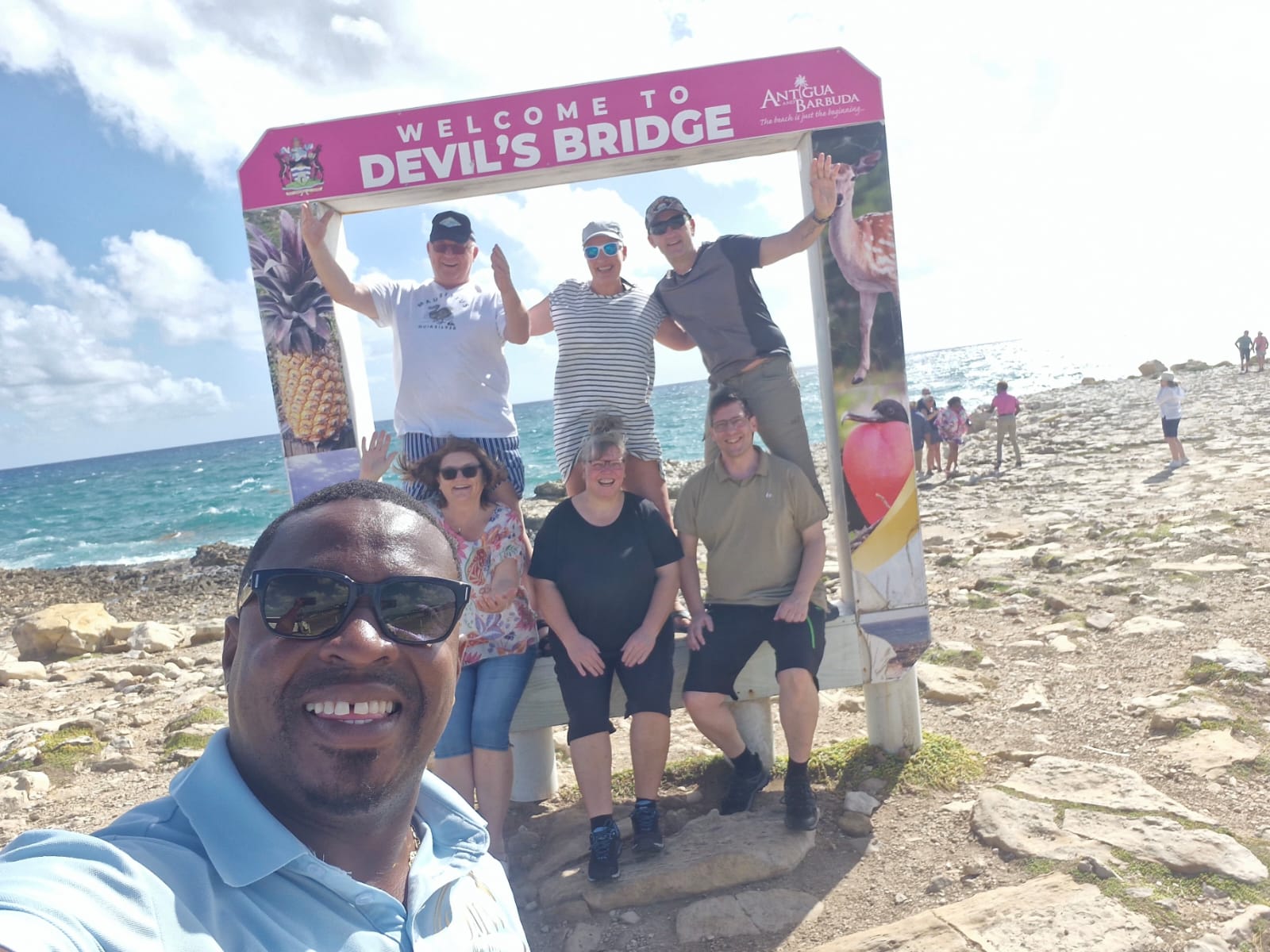 Group of guests visiting Devil's Bridge