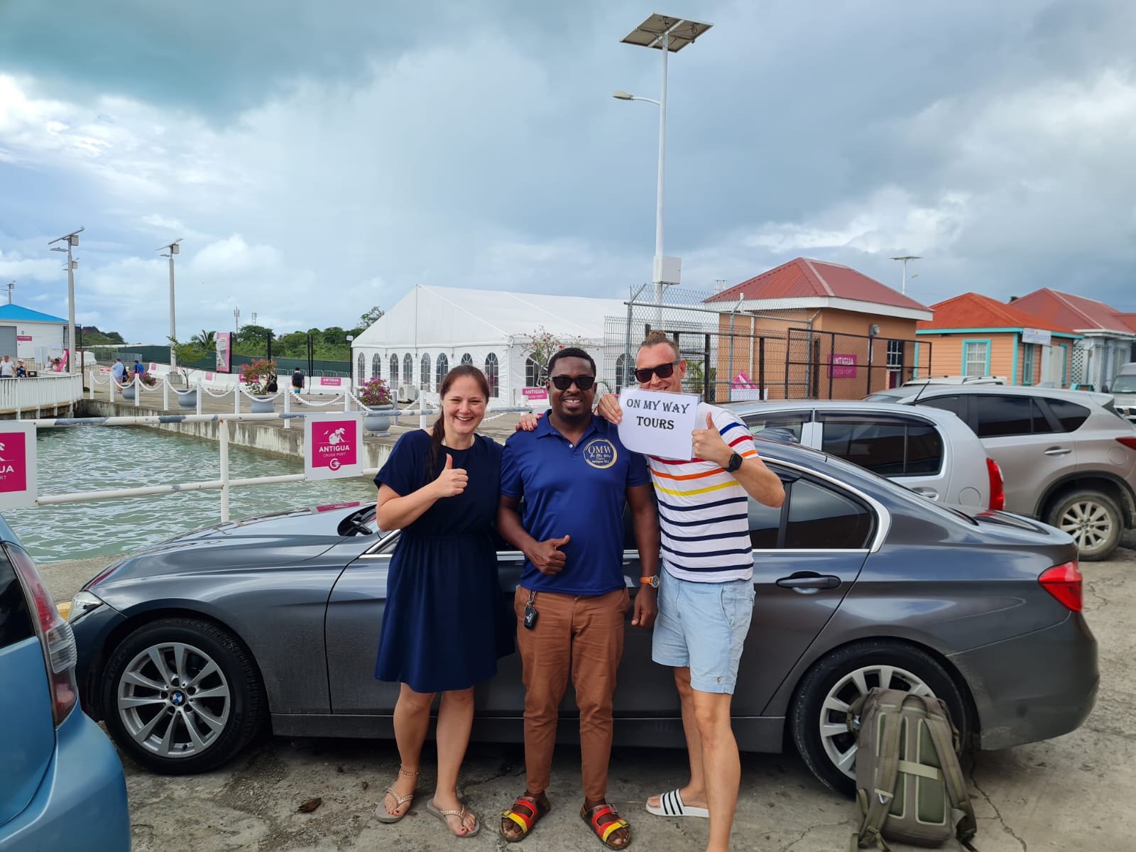 Guests with Omarie during their Antigua experience