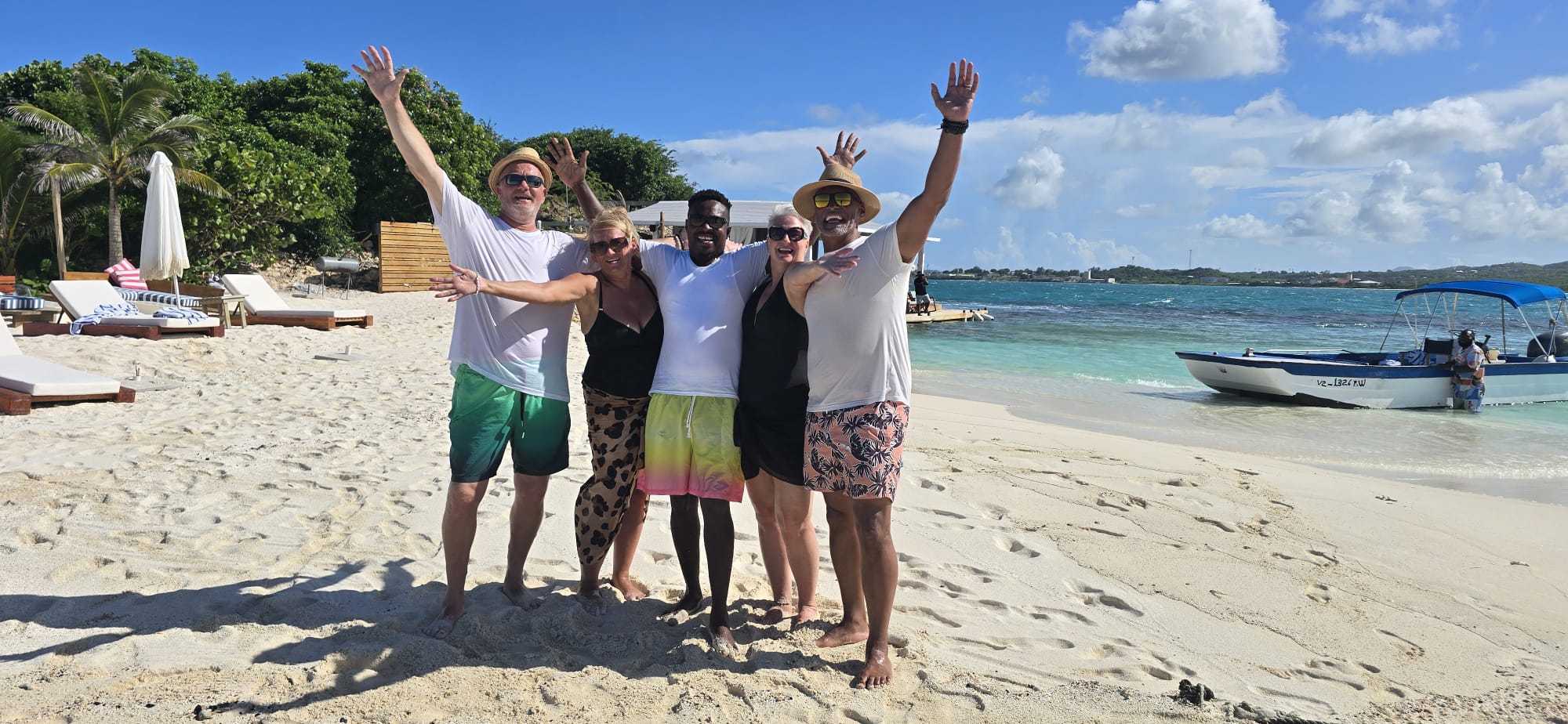 Guests enjoying the beach with Omarie